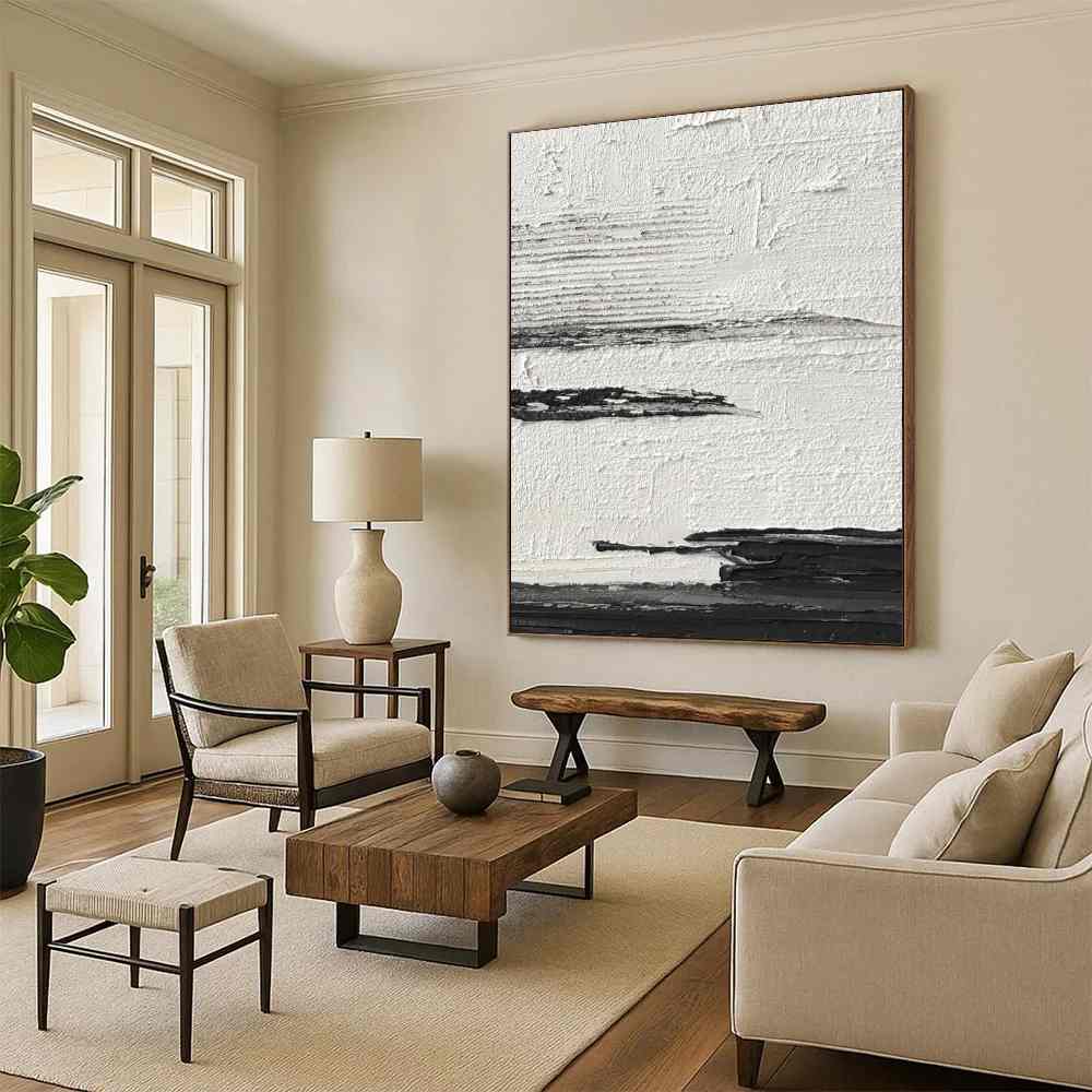 Beach_Black_White_Minimalist_Textured_Wall_Art_C7UYK wall art